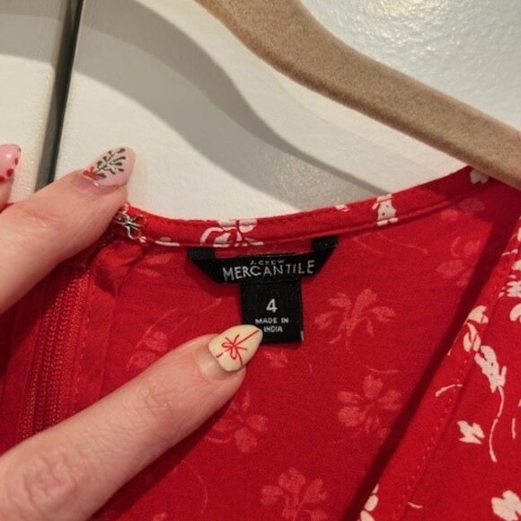 J CREW MERCANTILE Floral Print Faux Wrap Dress - Picture 4 of 5